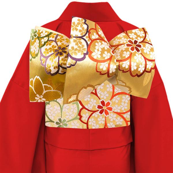 京洛苑たはら 袋帯 振袖用 仕立て上がり 金色 ゴールド 桜尽くし 振袖  