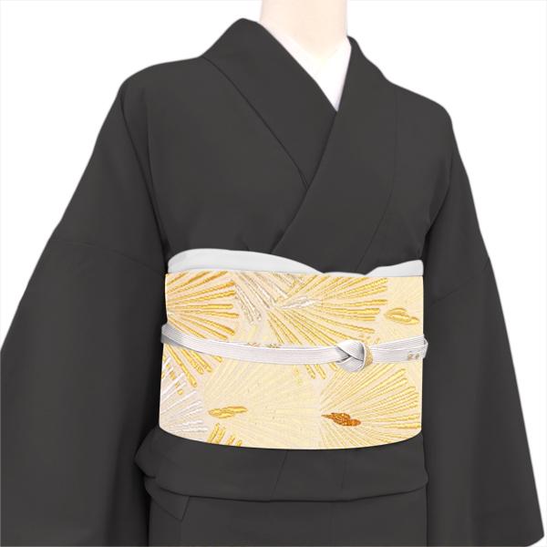 白寿苑 袋帯 金 礼装用 仕立て付き 美しいキモノ掲載柄 扇松文 西陣織 