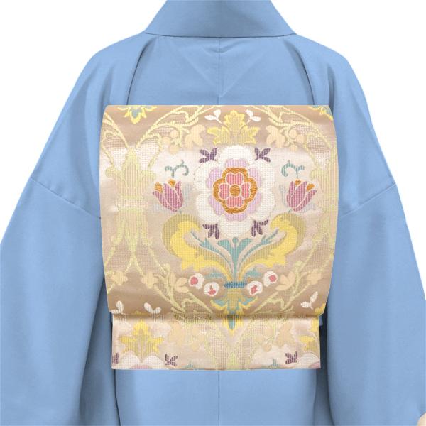 袋帯 帯屋捨松 正絹 礼装用 仕立て付き 帯 金色 ゴールド フレンチ立花紋 フォーマル 新品 西陣織 礼装 未仕立て 未使用 絹 fo-668の画像
