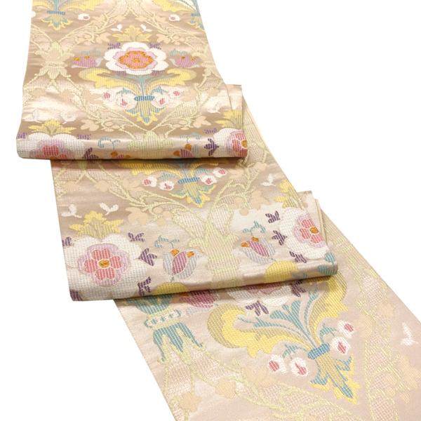 袋帯 帯屋捨松 正絹 礼装用 仕立て付き 帯 金色 ゴールド フレンチ立花紋 フォーマル 新品 西陣織 礼装 未仕立て 未使用 絹 fo-668の画像