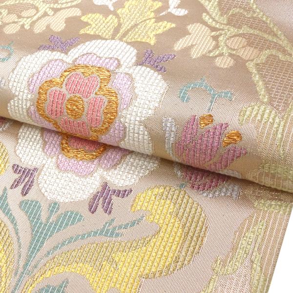 袋帯 帯屋捨松 正絹 礼装用 仕立て付き 帯 金色 ゴールド フレンチ立花紋 フォーマル 新品 西陣織 礼装 未仕立て 未使用 絹 fo-668の画像