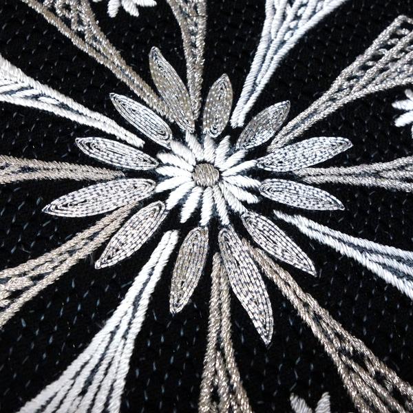 刺繍袋帯 コマキ 仕立て付き 黒 スワトウ刺繍 汕頭刺繍 雪華 刺繍袋帯 コマキ 仕立て付き 黒 スワトウ刺繍 汕頭刺繍 雪華