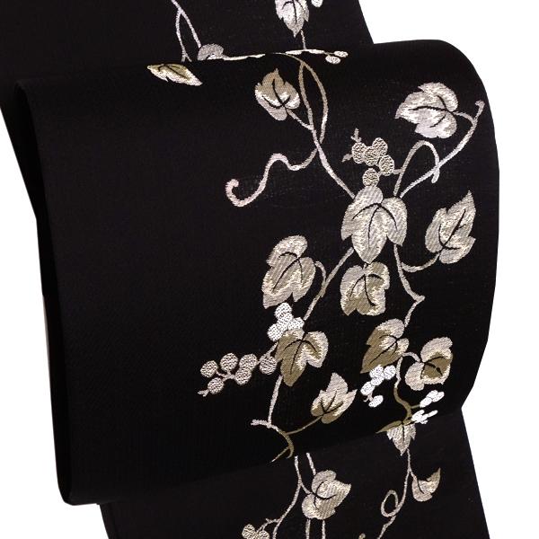 夏袋帯 黒 仕立て上がり 沢本織物 フォーマル 紗 袋帯 夏用 礼装用  