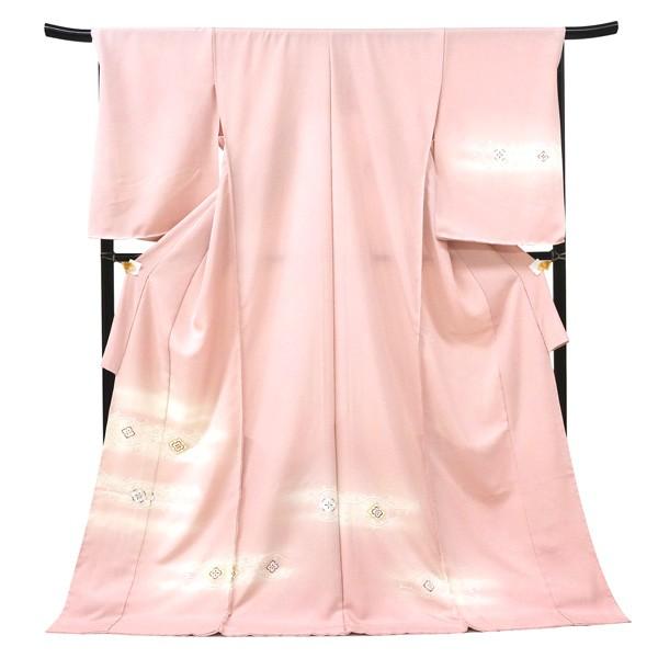 菱健 訪問着 正絹 仕立て付き 京友禅 着物 未仕立て 新品 販売 購入 反物 桜色 桃色 ピンク 花菱 礼装 お仕立て込み h-436