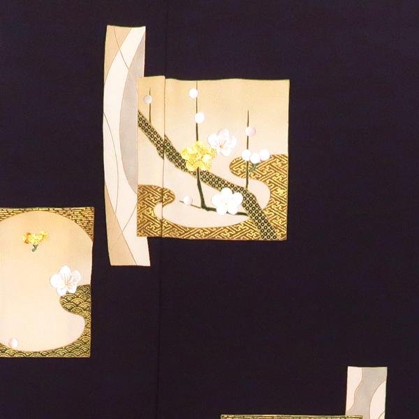訪問着 紫色 販売 仕立て付き 野口 新品 購入 梅 刺繍 京友禅 着物 未 