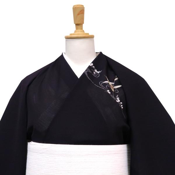 絽夏付下訪問着 濃紫 十日町老舗染元 仕立て付き 新品 販売 購入 着物 