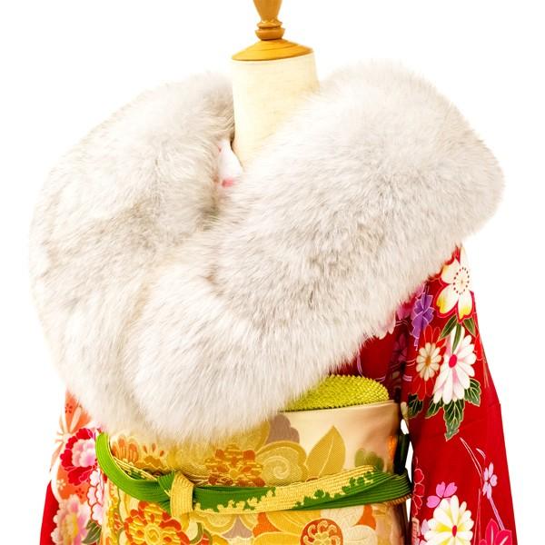 SAGA FURS 振袖用ショール ファー ブルーフォックス 灰色 白 ホワイト 着物 ko-5 安全Shopping 振袖ショール 和装 ファーショール 成人式 北欧 人気のクリスマスアイテムがいっぱい！