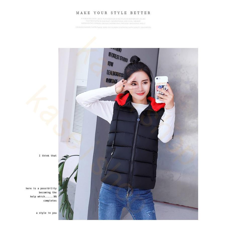 ダウンベスト レディース フード付き アウトドア 防寒着 保温 冬服 キルティング 秋冬 レディースファッション ファッション通販