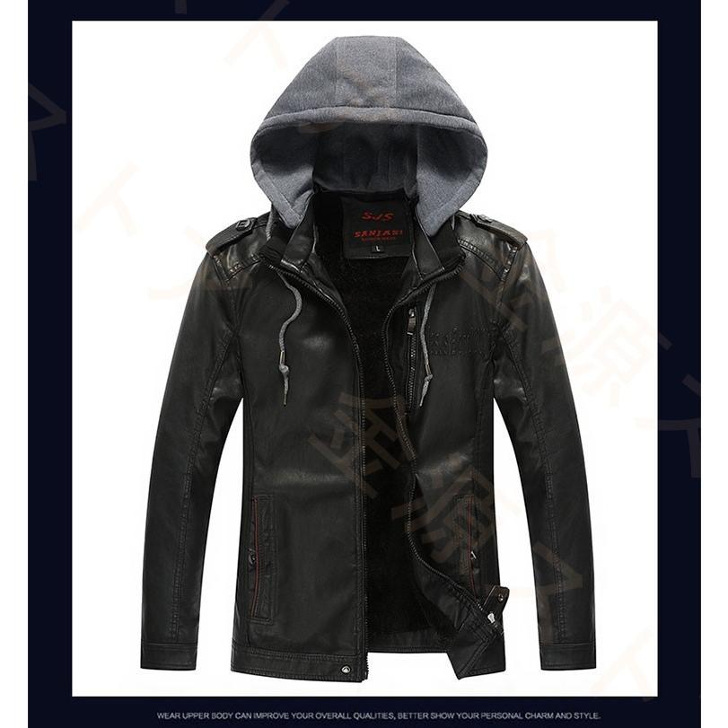 中綿ジャケットレザージャケット バイクウェア 革ジャン メンズ 冬服 アウター Pu 防寒 防風 耐磨 フード付き ファッション スリム カジュアル ビジネス Jk47 華盛通商 通販 Yahoo ショッピング