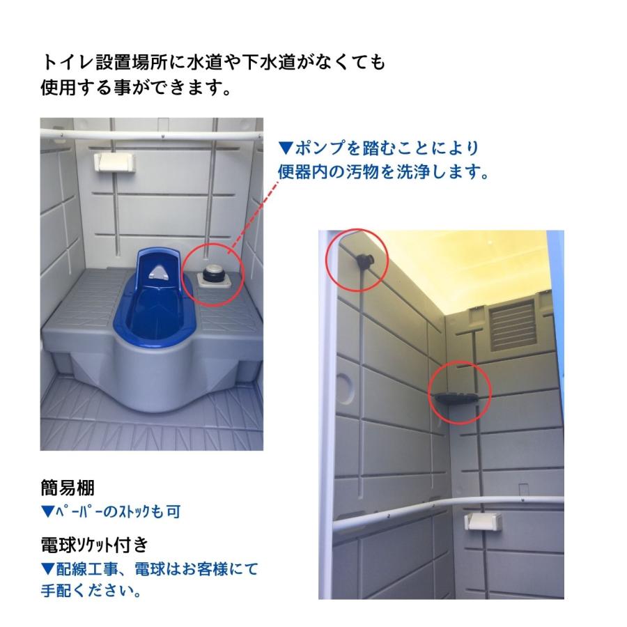 仮設トイレ 新品 和式軽水洗トイレ ポンプ式 給排水工事不要 畑 置場