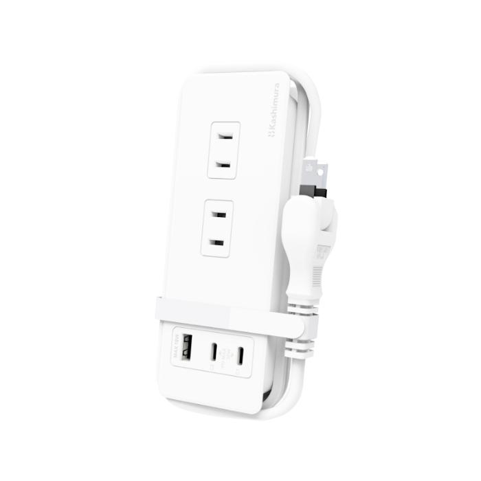 電源タップ Type-C 2ポート 最大30W PD高速充電/リバーシブルUSB-A 1ポート 3ポート合計32W/ACコンセント4口合計1400Wまで対応 コード長1m(AC062) | 