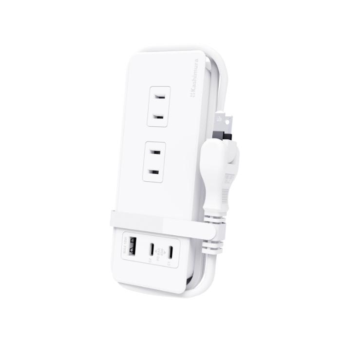 電源タップ Type-C 2ポート 最大45W PD高速充電/リバーシブルUSB-A 1ポート 3ポート合計35W/ACコンセント4口合計1400Wまで対応 コード長1m(AC063) | 