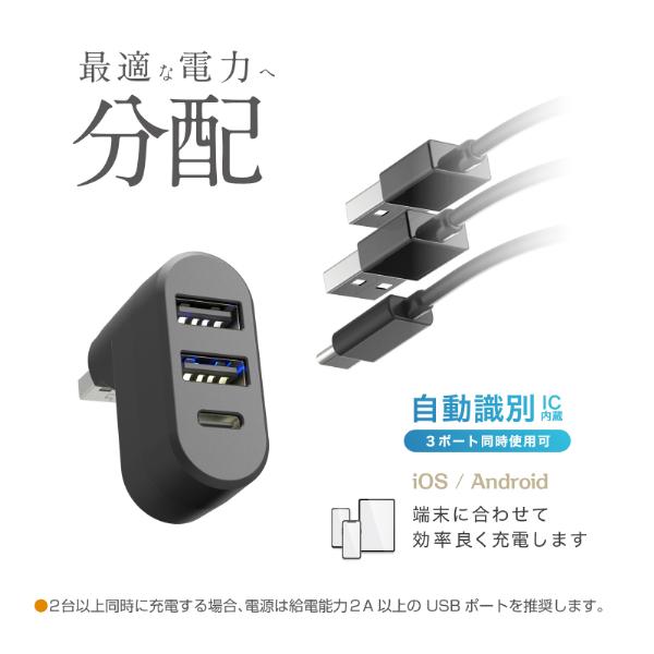 USB充電ポート 増設 リバーシブルUSB-A 2ポート/USB-C 1ポート(DC054) |  | 03