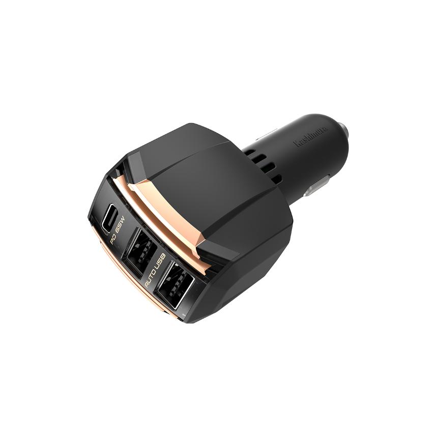 USB PD最大65W出力 リバーシブルUSB-A 2ポート/USB Type-C 1ポート搭載 DC充電器(DC055) | 