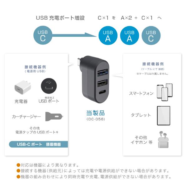 USB-C充電ポート 増設 リバーシブルUSB-A 2ポート/USB-C 1ポート(DC056) |  | 04