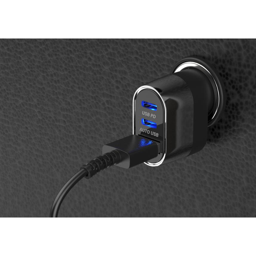 USB PD最大20W出力×2ポート/リバーシブルUSB-A×1ポート搭載 DC充電器(DC060) |  | 01