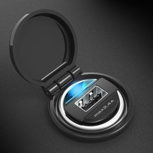 最大2.4A出力　リバーシブルUSB インジケーター付き コンパクトDC充電器【 Lightningケーブル付】(KL110) |  | 01