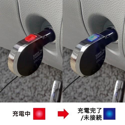 リール式DC充電器 ハイパワー2.4A　インジケーターLED付き　ブラック【Lightning】(KL82) |  | 02