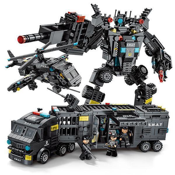 あす楽 レゴ互換ブロック ロボコップ 装甲車 戦闘機 LEGO互換品 SWAT 51種類変形 ミニフィグ スワットチーム 知育玩具 ブロック 誕生日プレゼント 入園ギフト｜kashiwakurastore｜18