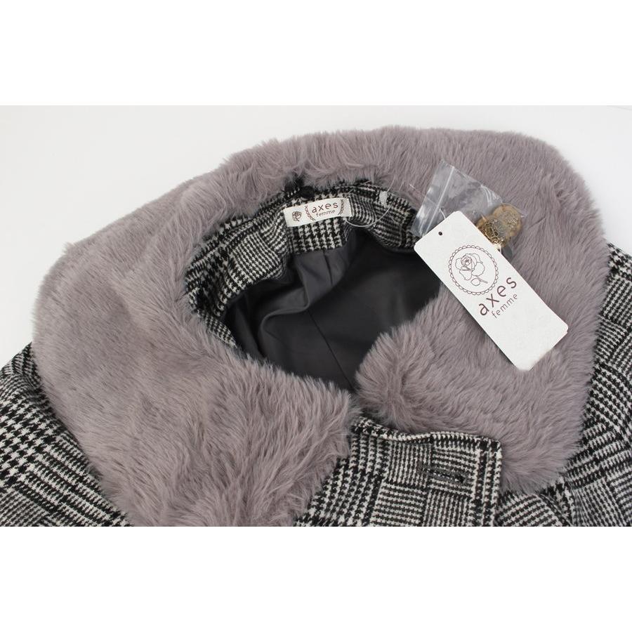 美品3way【アクシーズファム】襟.袖.脱着可能ツイードコート*Mサイズ*グレー axes femme - 美品3way【アクシーズファム】襟.袖.脱着可能