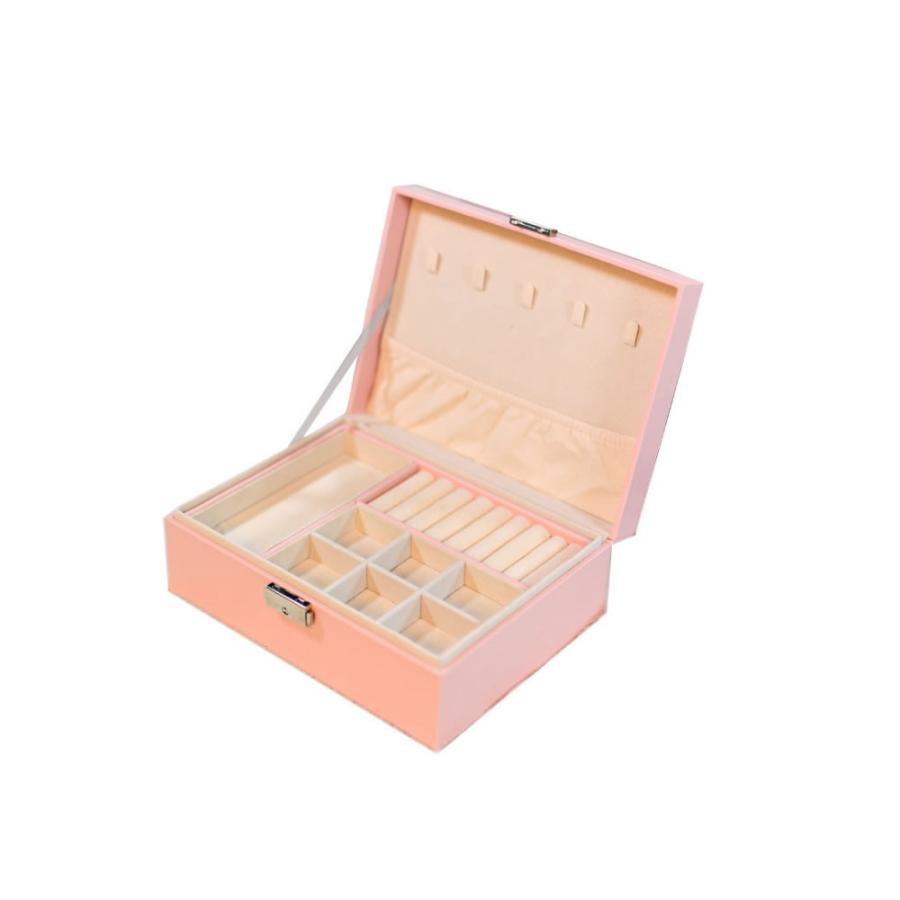 ジュエリーボックス ピンク 二層アクセサリーケース 宝石箱 ジュエリー