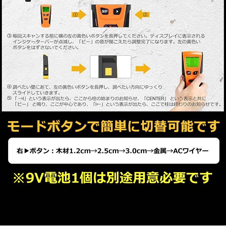 下地センサー2 センサー デジタル 壁検出器 一台三役 金属 木材 AC電源