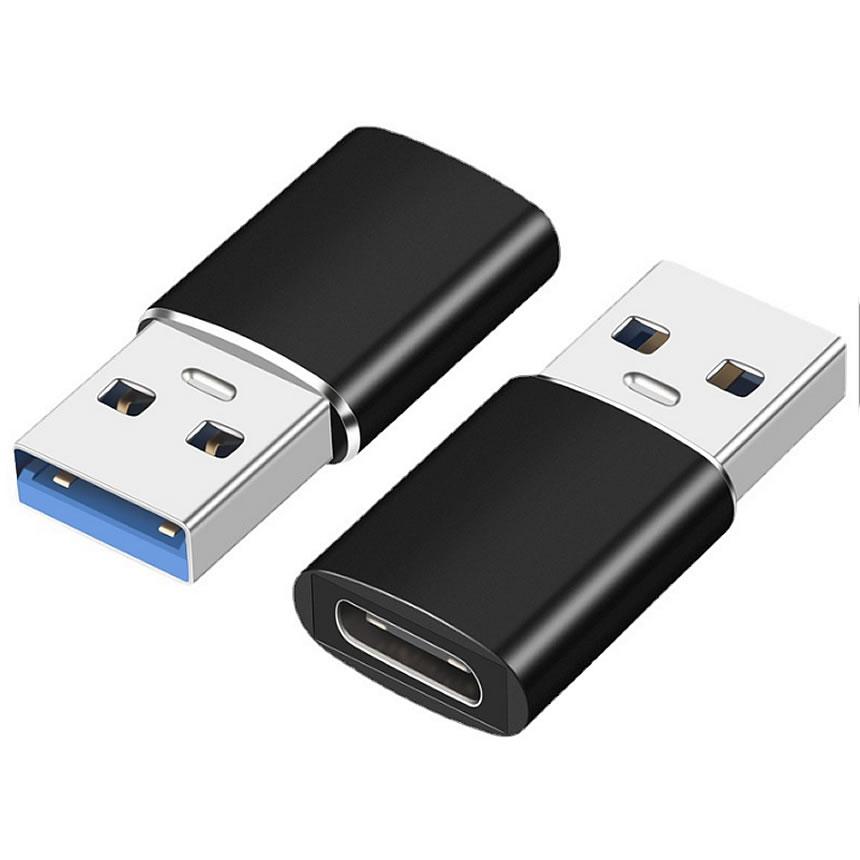 USB C to USB A 変換アダプタ ブラック 2個セット 両面 USB3.0 高速データ伝送 usb type c 変換 スマホ パソコン等 2-CTOAADA-BK｜kasimaw｜04