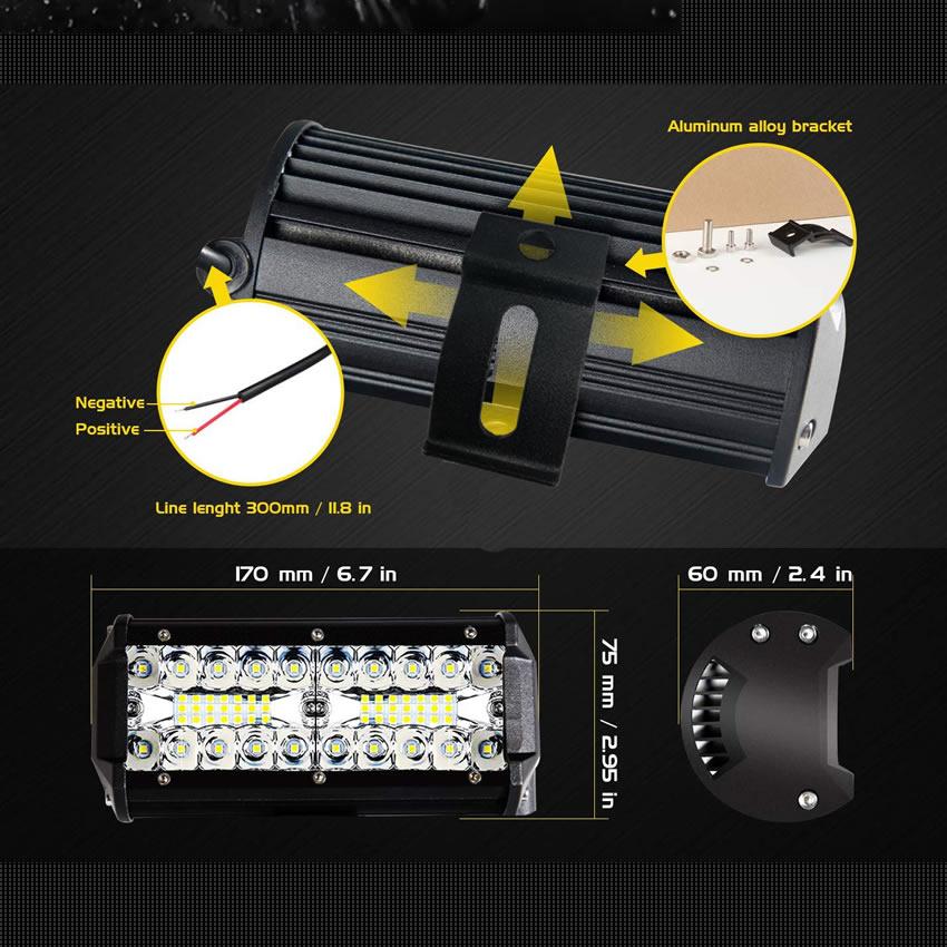 120W LED作業灯 ワークライト ２個セット 投光器 LED 12v 24v 防水 防塵 防震 省エネ バックライト コンボビーム 2-BEAMSTLT｜kasimaw｜04