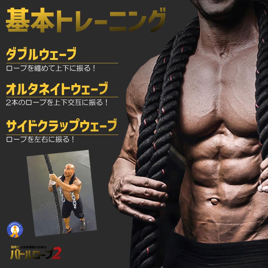 バトルロープ 2 トレーニング ロープ 筋トレ ロープカバー付属 極太