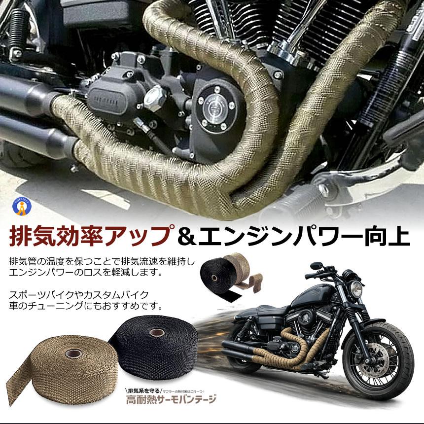 エキゾーストバンテージ BILLION製 耐熱布 サーモ バンテージ 高品質グラスファイバー 耐熱温度1600