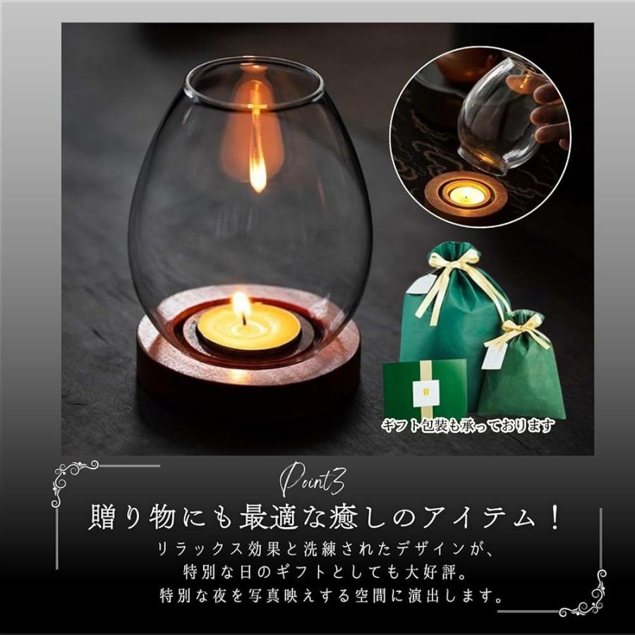 キャンドルホルダー ガラス キャンドルスタンド キャンドルランタン 木
