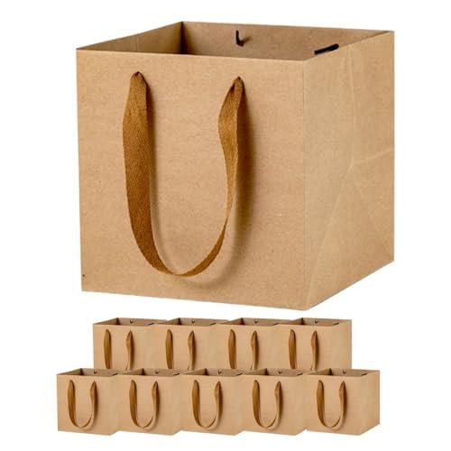 紙袋 手提げ ギフト用 マチ広 ギフトバッグ 大 クラフト 正方形 25cm角