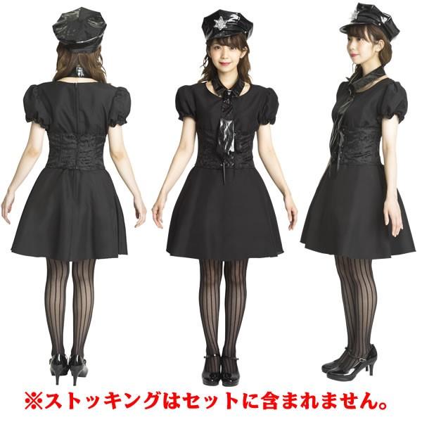 ポリス コスプレ 黒 ワンピース Tg パフスリーブポリス コスチューム レディース ハロウィン 帽子 手袋 4408 コスチュームで仮装大賞 通販 Yahoo ショッピング