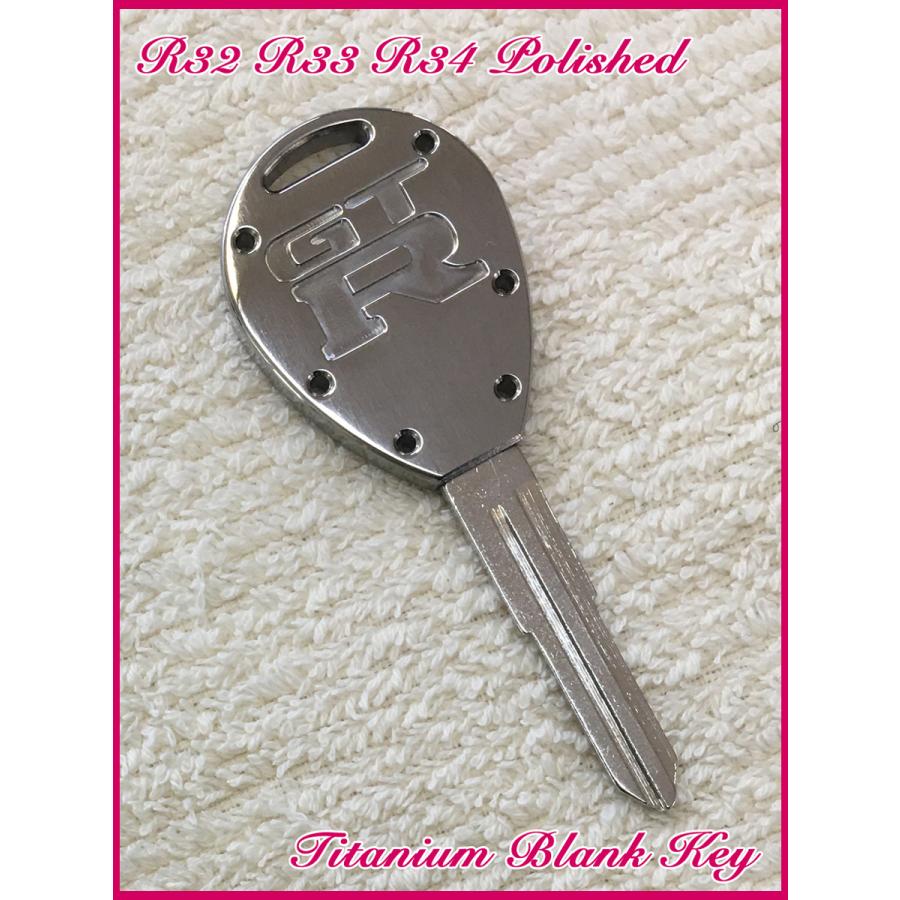 日産　GT-R　デザイン　ブランクキー 日産 スカイライン R32 R33 R34 GT-R GTR ロゴ 彫り込み ポリッシュ