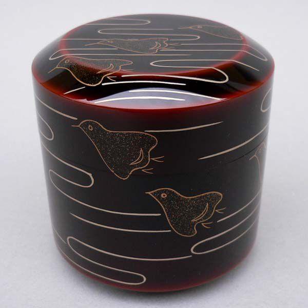 茶道具　流水千鳥蒔絵溜雪吹（鵬雲斎好写）