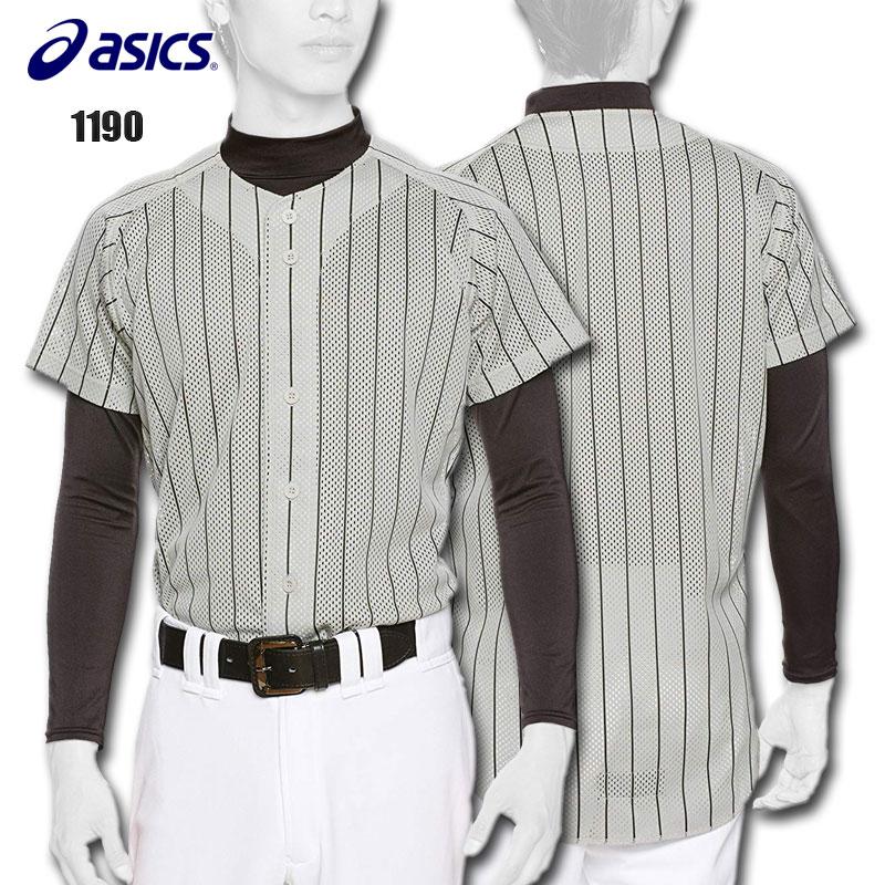 アシックス 一般 野球 スクール ゲームシャツ ベースボールシャツ BAS008 (1190)グレーxブラック｜kasukawa｜02