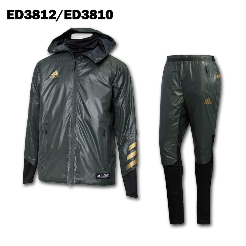 アディダス パデッドジャケット パデットパンツ セットアップ 防寒【美品】 アディダス TEAM パデッドジャケット & パデッドパンツ 上下セット