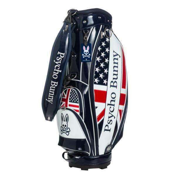 【極美品】★PSYCHO BUNNY★エナメル キャディバック ☆ サイコバニー Psycho Bunny（サイコバニー） ゴルフ キャディバッグ定番エナメル