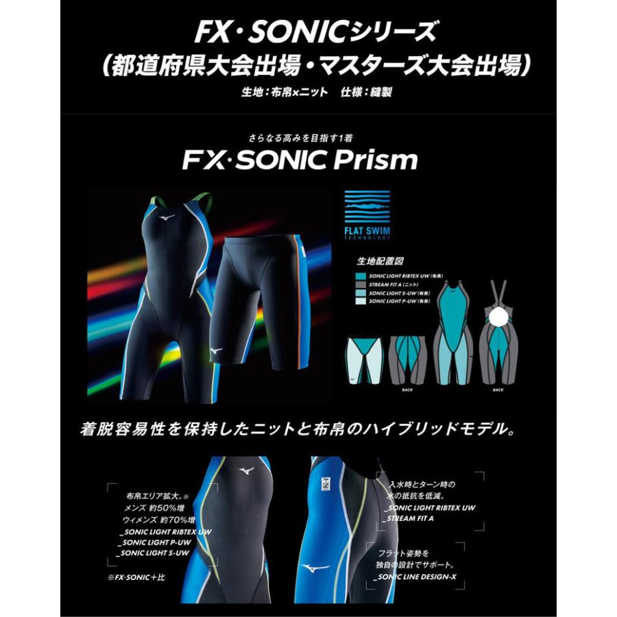 MIZUNO FX・SONIC Prism ハーフスーツ  FINA承認 S 競泳用FX・SONIC SYNERGY ハーフスーツ|N2MGA430|競泳水着