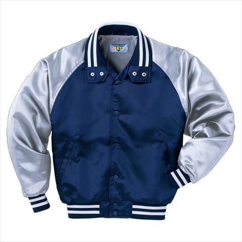 ゼット（ZETT） ジュニア用グラウンドコート ネイビー×シルバー