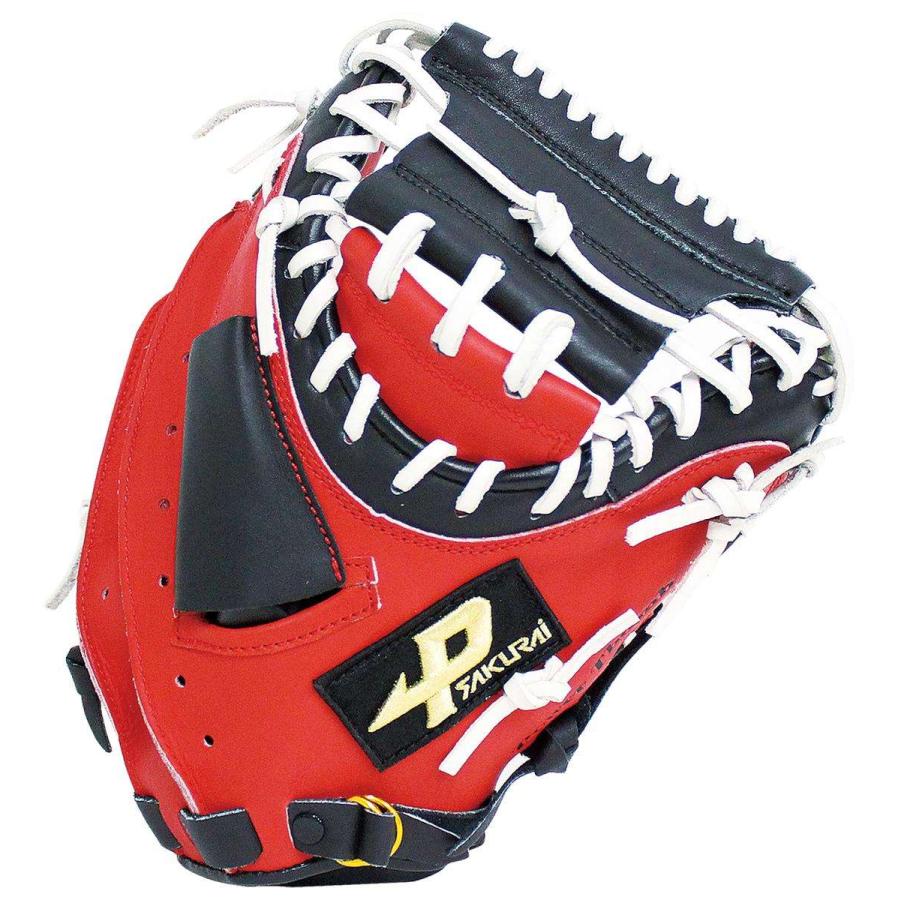 サクライ貿易 SAKURAI PCM-4253 一般用・軟式キャッチャーミット 野球・ソフトボール PROMARK Rオレンジxブラック｜kasukawa｜02