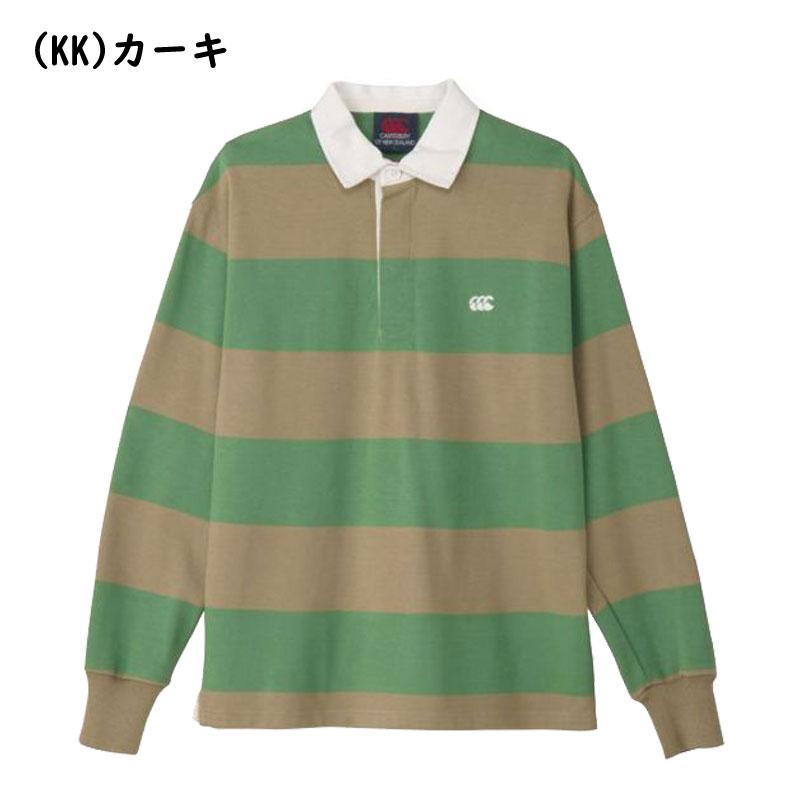 新品Canterbury カンタベリー ラグビーシャツ カーキx紺34サイズXL カンタベリー（Canterbury） ラガーシャツ 半袖 メンズ ロングスリーブ