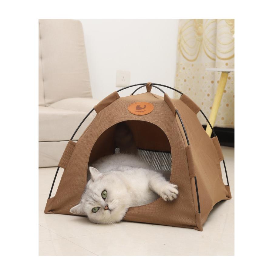 猫用テントハウス 四季兼用 ひんやりマット付き 小型犬もOK 折りたたみ可能 ペットネスト 小型ペット用テント ポータブル キャットハウス 猫用