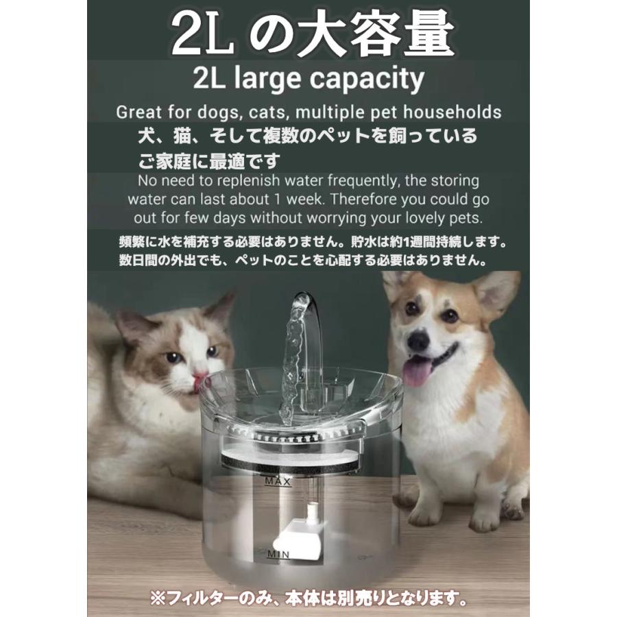 ペット用飲用噴水 活性炭フィルター 猫 犬 飲用噴水 小型犬用 給水器
