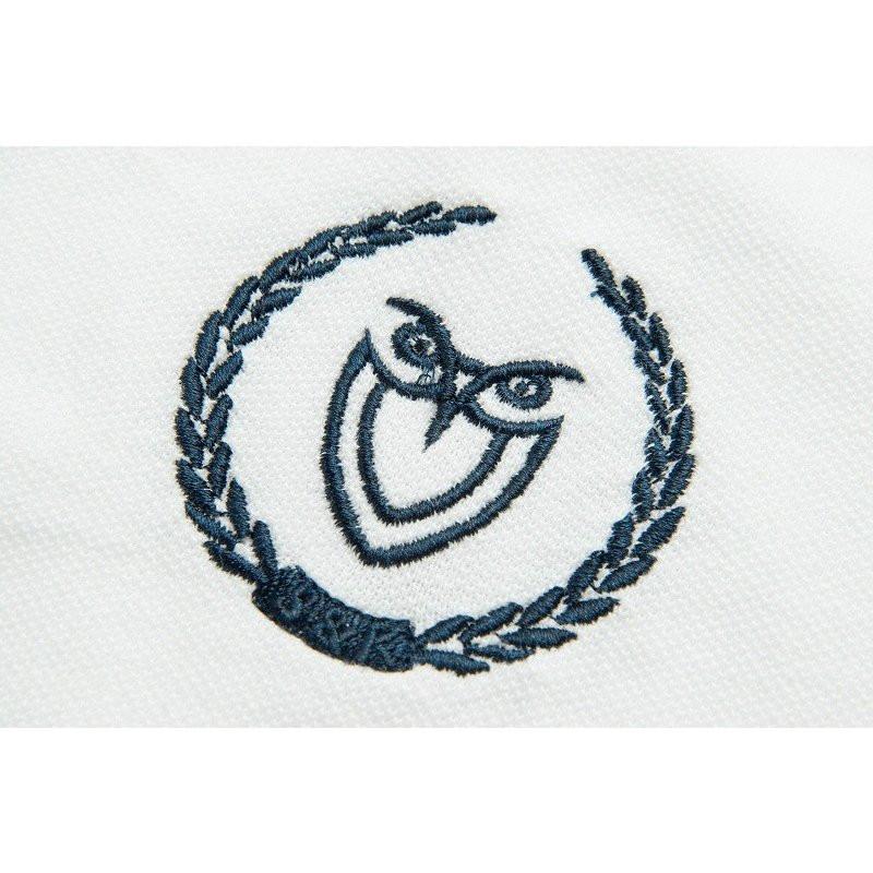 OBSIDIAN ゴルフウェア　ポロシャツ　白　M ロゴ刺繍　日本製　半袖 ポロシャツ メンズ 半袖 かっこいい 刺繍 スポーツ ゴルフ 運動 送料