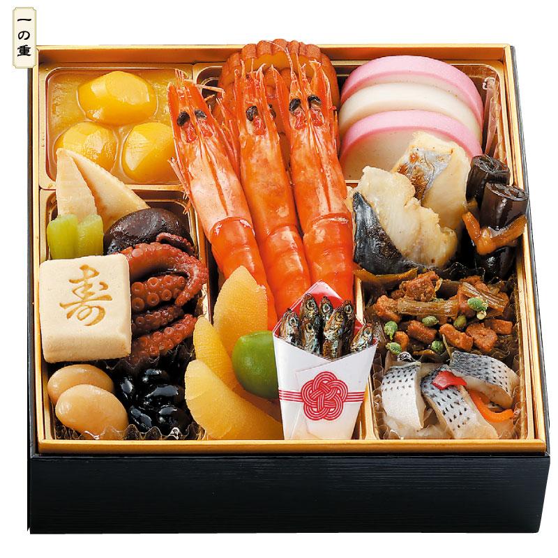 配送無料】芝濱膳 和洋中三段重「五萬福」52品 3〜4人前 和洋中おせち