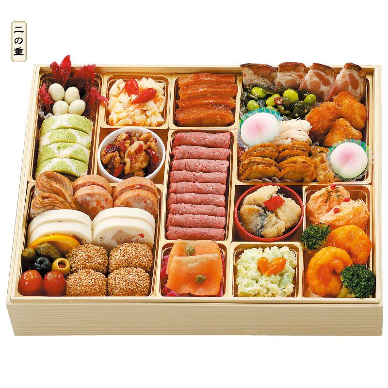 配送無料】トップバリュ 和洋中特大二段重「饗宴」(きょうえん)73品 4