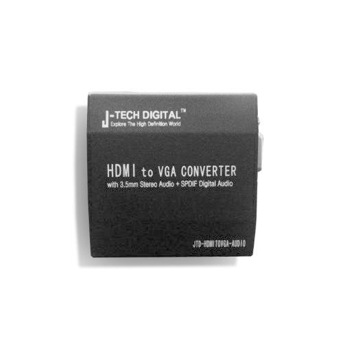 高評価！ to HDMI Quality Premium JTD-HDMITOVGA-Audio Digital J-Tech VGA Aud R/L Plus スマホ対応スピーカー