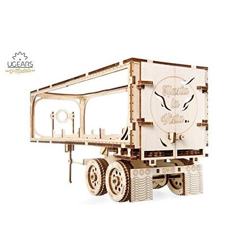 UGEARS Mechanical Wooden Puzzle Model Trailer for VM-03 Truck Construction