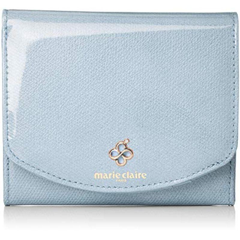 マリクレール 財布 2つ折り 財布 帽子 ファッション小物 レディース 2つ折り財布 本革 財布 ファスナー付き小銭入れ レディースファッション ブルー ブランド 大容量 パークフロラル カスミソウ 期間限定価格